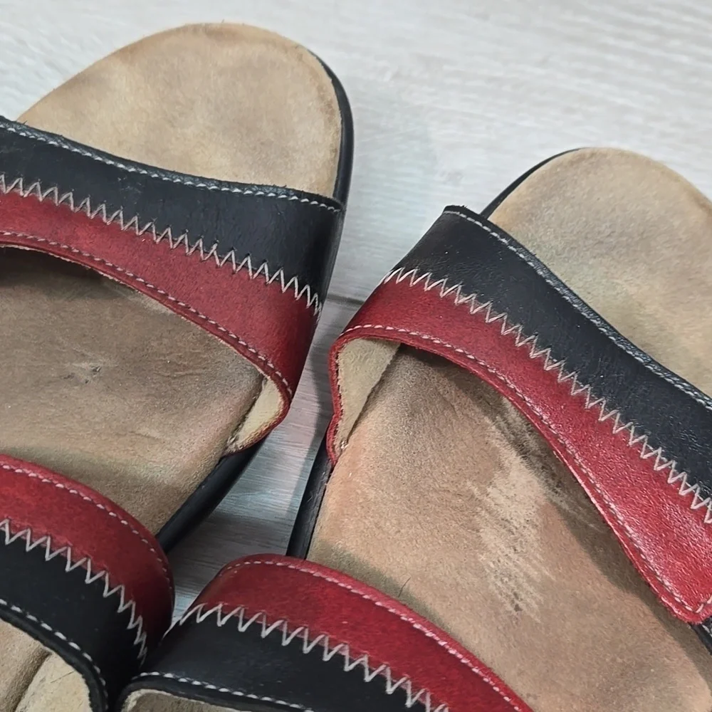 SAS Women Hook&loop Leatger Strappy Sandals Shoes Sz 8.5M